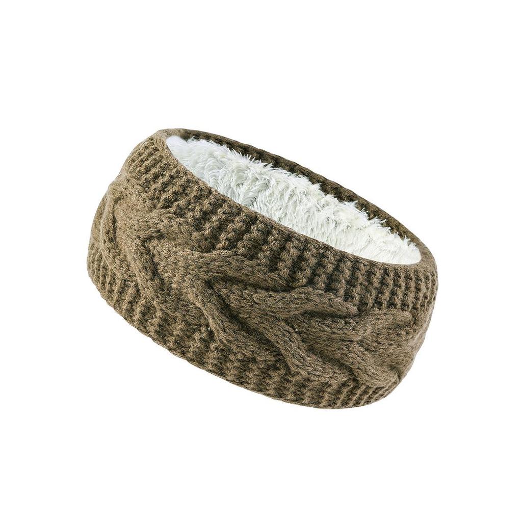 New Wool Knitted Wide-Brim Ear Protection Headband - Plush, Thickened, and Fashionable for Warmth and Comfort.