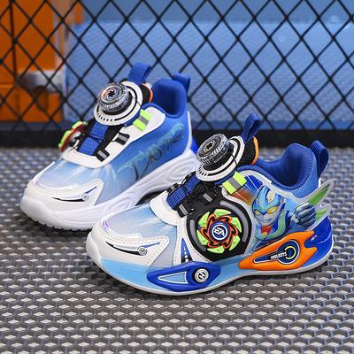 Baskets à boucle rotative Ultraman Boys Chaussures lumineuses pour enfants Printemps et Automne Chaussures de course à plateforme pour enfants moyens et plus âgés Chaussures de papa
