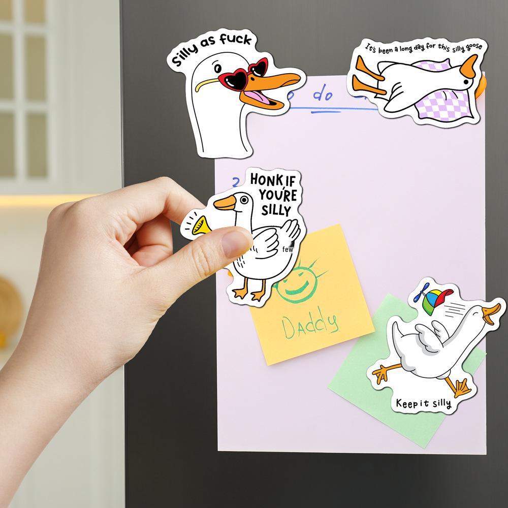Silly Goose Magnetic Refrigerator Sticker - Funny & Interesting Decor