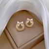 Micro-Inlaid Necklace Earrings Set Light Luxury Ring Bow Personality Temperament Banquet Earrings Necklace Group