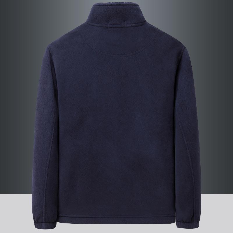 Men Autumn And Winter Clothes Velvet Warm Cardigan Sweatshirt Polar Fleece Jacket Outdoor Sports Stand-up Collar Top Large Size
