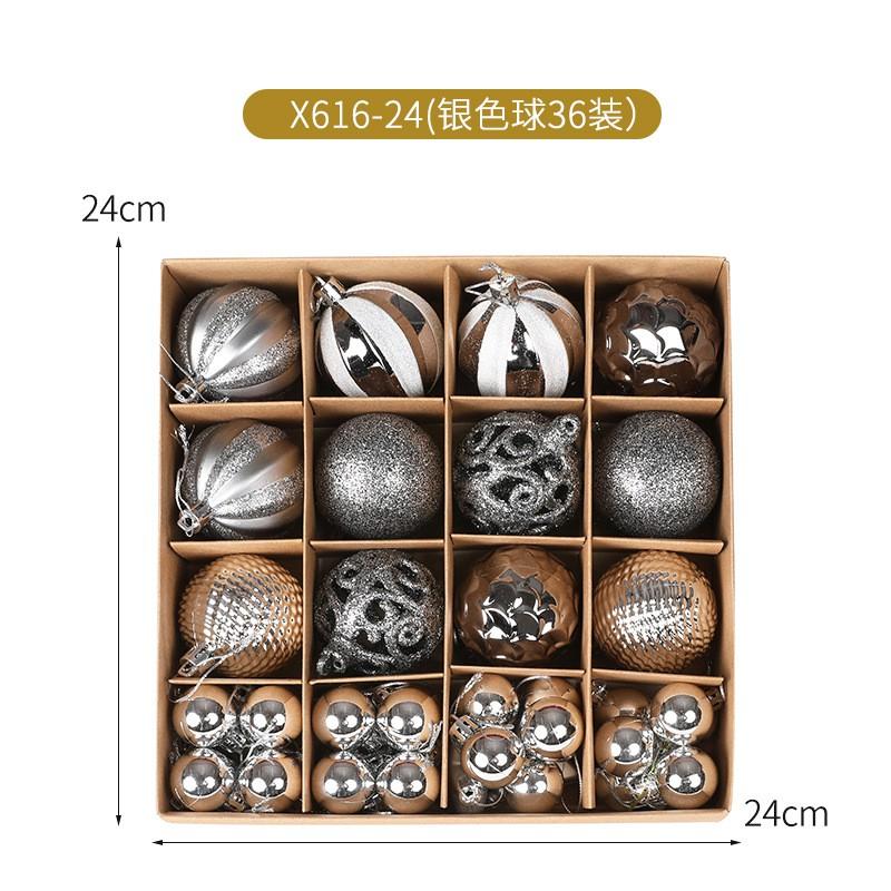 36pcs Christmas Tree Decorations Shiny PVC Ornament Balls Hanging Decor Holiday Party Home Xmas Display