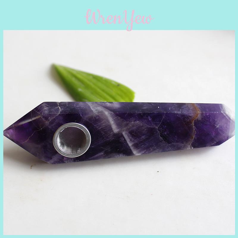 Natural Dreamy Amethyst Smoking Pipes Unique Quartz Crystal Point Obelisk Healing Wand