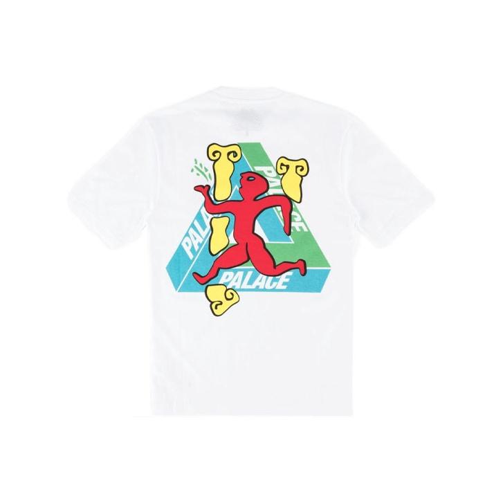 Palace Camiseta Manga Curta Estampada com Desenho Animado Ss22 Tops Masculinos Branco P13TS057