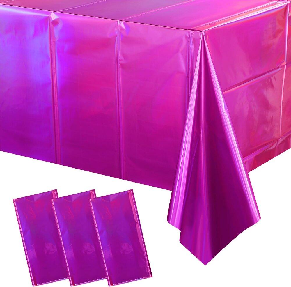 Aluminum Film Tablecloth Table Cover Kids Baby Shower Tablecloth Supplies for Wedding Party Banquet Decoration Iridescence Laser