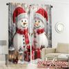 2pcs,Curtains Cute Snowmen Christmas Gifts_d (3) Chic Minimalist Curtains Durable 100% Polyester Fabric Curtains Festive Ldeal