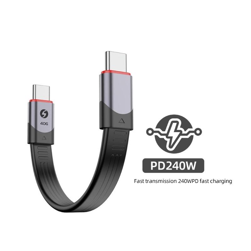 USB4 Data Cable 240W 40Gbps Full Function 15cm Flexible FPC Circuit Aluminum Shell for Multiple Devices Charing Cord