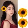 Cloth Sunflower Hairpin Korean Style Girl Hair Clip  Party Ponytail Holder