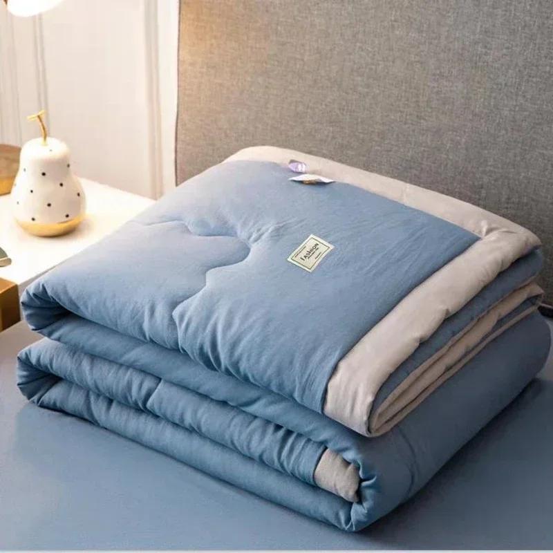 New Summer Quilt with Cooling Fabric Double Sides Cooling Blanket for Bed Silky Air Condition Comforter Home Lightweight Cooled