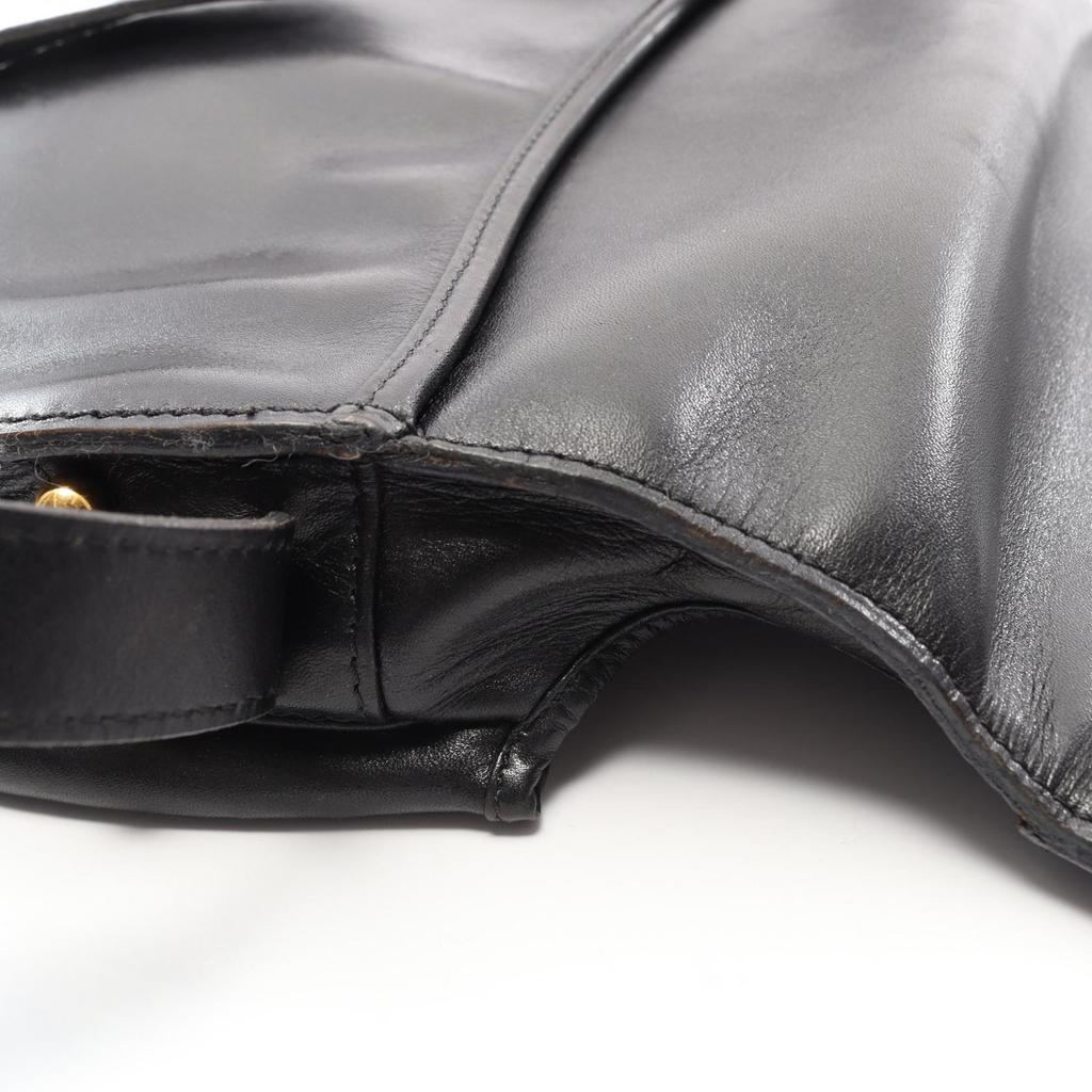 Used Dior Shoulder Bag leather Black Used Women