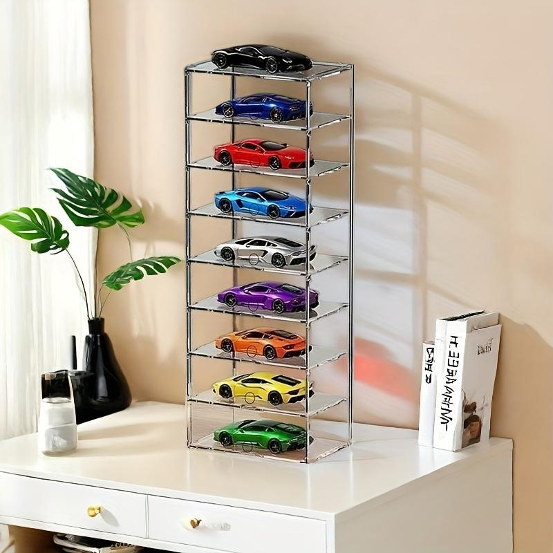 PGY Acryl 8-stufiger Modellauto-Ausstellungsständer mit Klappdeckel Rennwagenmodelle Sammlervitrine Actionfiguren-Displayboxen