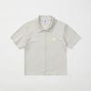 GOXO Short Sleeve Zip Up Beige Ribbed Collar Jueflower