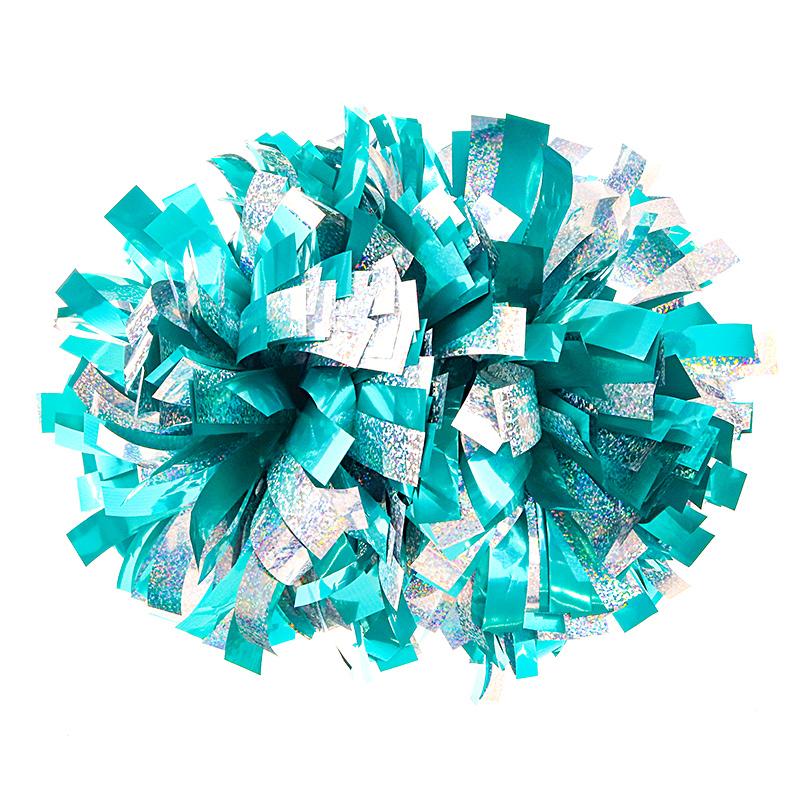 Colorful Laser Cheerleading Pom Poms with Baton Handle for Team Spirit Sports Dance Cheering Kids Adults