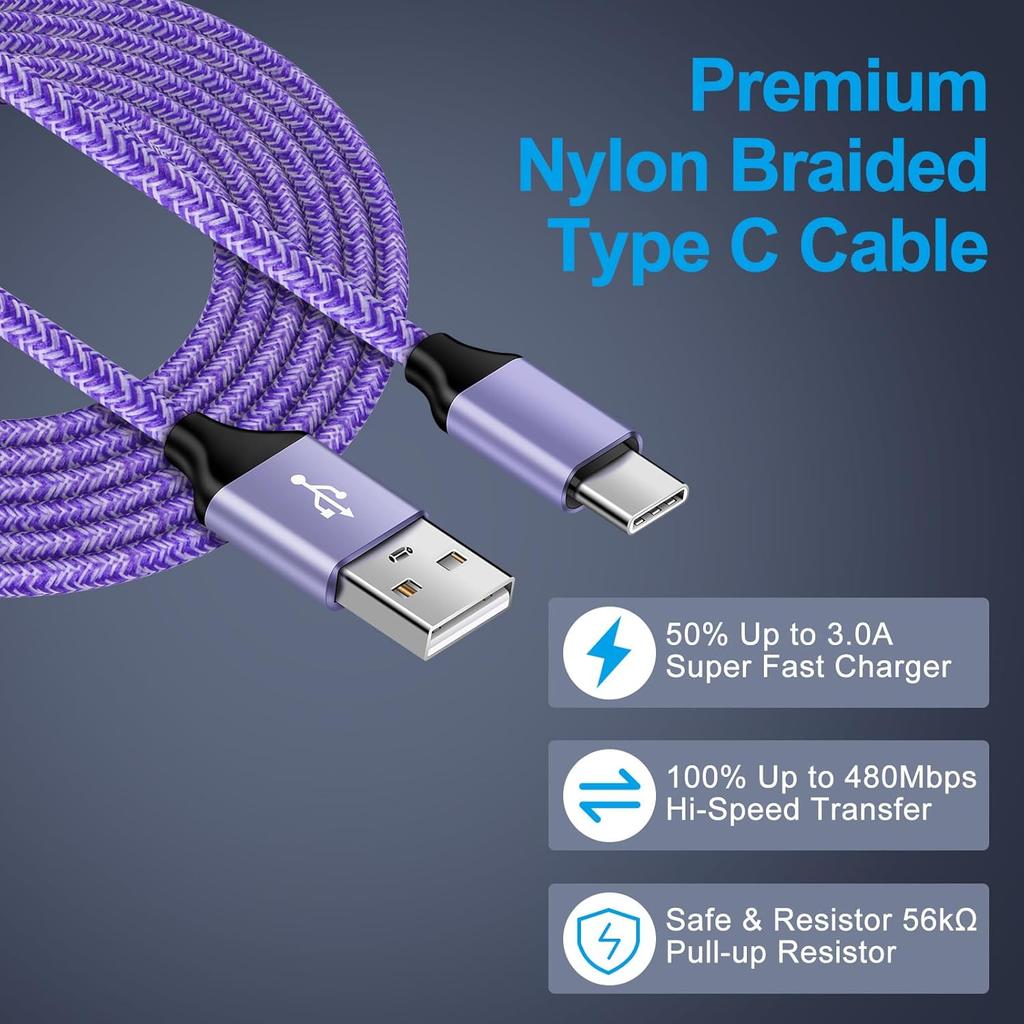 USB Type C Samsung Charger Cord Fast Charging Android Charger Cables Power Wire 3FT 3Pack for iPhone 15 Samsung Galaxy S24 S23 S22 S21