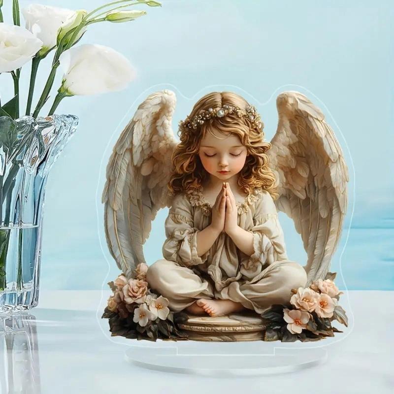 Guarder Angel Figurines Acrylic Angel Statues Table Decoration Ornament Collectible Figurines for Office Home Decors
