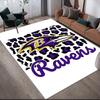 Ravens Flannel Printed Carpet, Home Sofa Decoration for Living Room & Bedroom, Non‑Slip Play Flannel Floor Mat for Game Room
