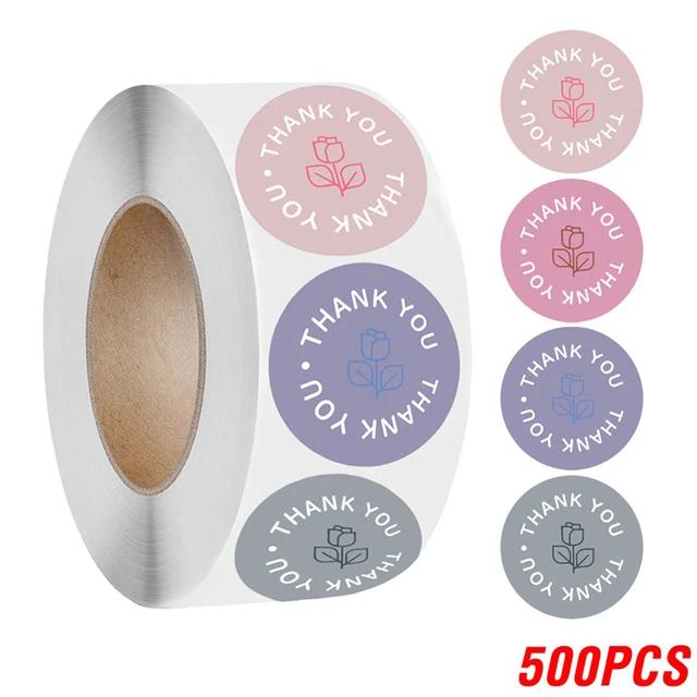 Nou 100-500 buc Autocolant Mulțumesc Plic Sigiliu Scrapbook Autocolant Inimă roz Autocolant rotund drăguț Papetarie Etichete autocolante