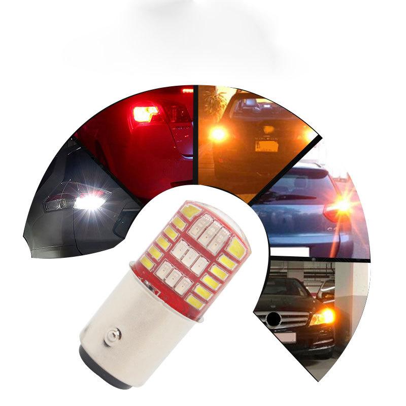 2PC LED 3014 LED 42SMD Bulbs For Car Tail Brake Lights Auto Turn Signal Lamp Bulb white+red