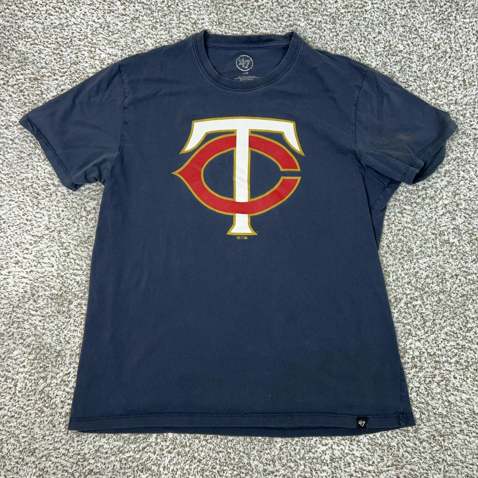 Minnesota Twins Shirt Mens Large Navy Blue MLB Baseball Tee TC Logo Graphic 3XL