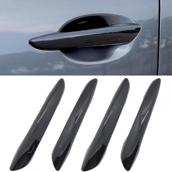 No Adhesive Car Door Handle Cover Protector Compatible For     2024 2025 Mazda 3 CX-30  2024 2025 CX-50 Accessories (1. Glossy Black)