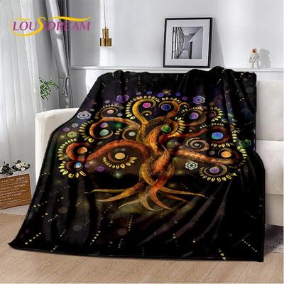 Mitología Nórdica Yggdrasil Naturaleza Árbol de la Vida Manta, Manta Suave de Franela para Hogar Dormitorio Cama Sofá Picnic Oficina Niños