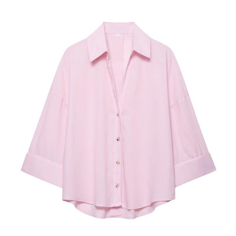 Kaslead New Arrival Women's Fashion Style Fashion Minimalist Blended Wide Sleeve Shirt 3602710