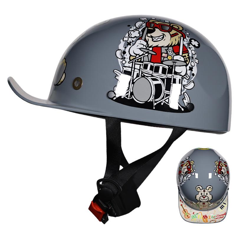 Electric Bicycle Helmet Children's Retro Duck Tongue Baseball Cap Skateboard Bicycle Half Helmet