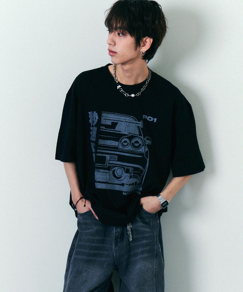 NP STUDIO [2Pack] P01 Drag Logo Oversized T-Shirt 3 Colors