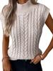 Women's Winter Sleeveless High Collar Vest Sweater - European & American Style, Solid Color