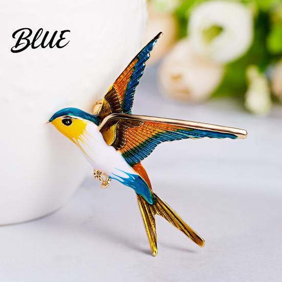 Brooch Accessory Pin Colorful Enamel Swallow Design Sweaters Bag Necklace