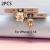 2/1 PCS INS Cartoon Bear Dust Plug Pendant Universal Decorative Accessory For Android iPhone And Headphone Charging Ports
