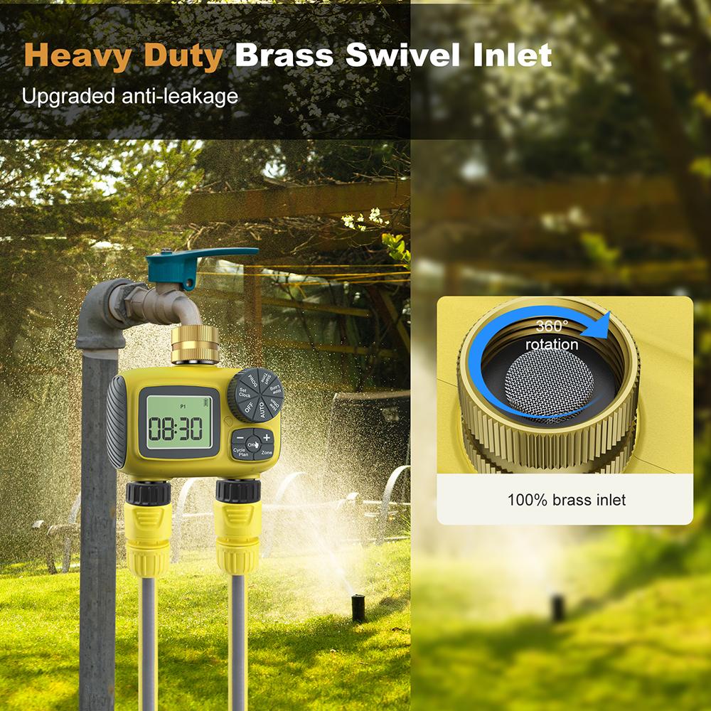 1/2/3/4 Outlets Digital Water Timer LCD Display Flower Garden Watering Device Waterproof Irrigation Controller Timed Water Valve