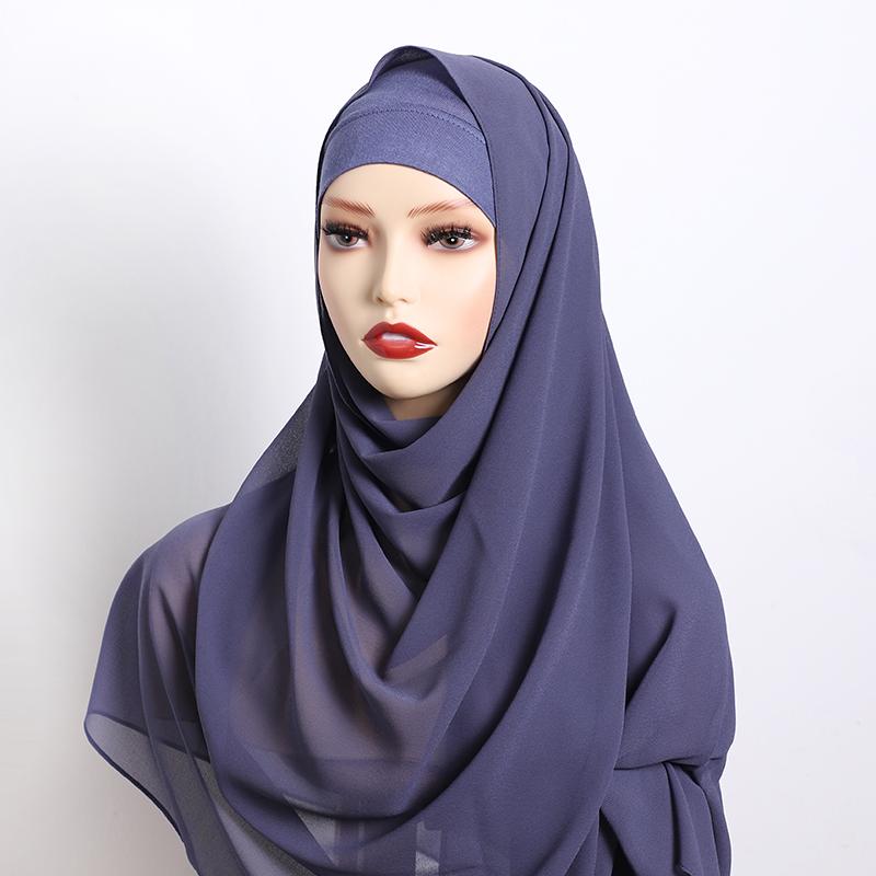 Premium Perfect Matching Color Breathable Undercap Plain Light Weight Chiffon Modal Hijab Scarf