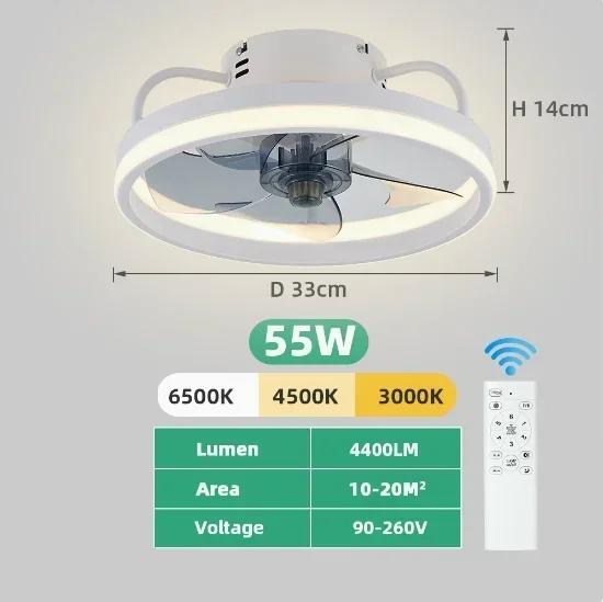Ceiling Fans With Lights APP Emote Control DC Motor Stepless Dimmable 6Speed DC Motor Stepless Dimmable 33-40cm Smart Fan Light