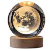 CAWKAY Crystal Ball, Celestial Bodies, Planets, Space, Stars, 3D Object, Tabletop Crystal Object, Decorative Christmas Gift (Moon)