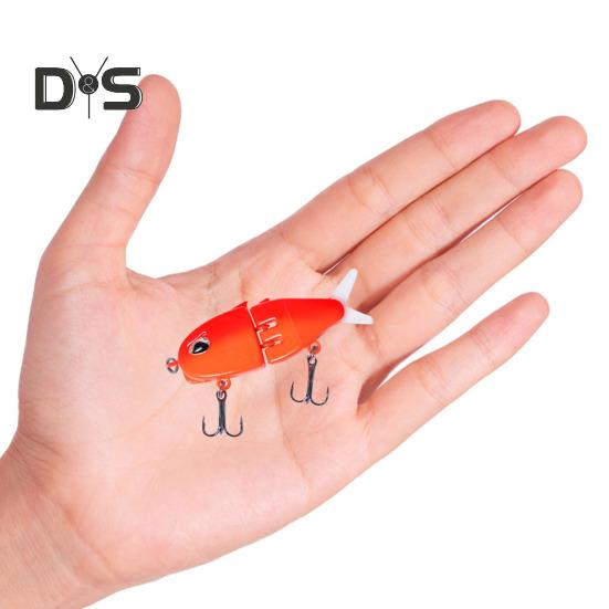 6CM/6.5G Multi-Jointed Fishing Lure with Hooks Realistic 2-Section Swimbait Plastic Artificial Bait Freshwater Saltwater Bass Trout Pike Fishing