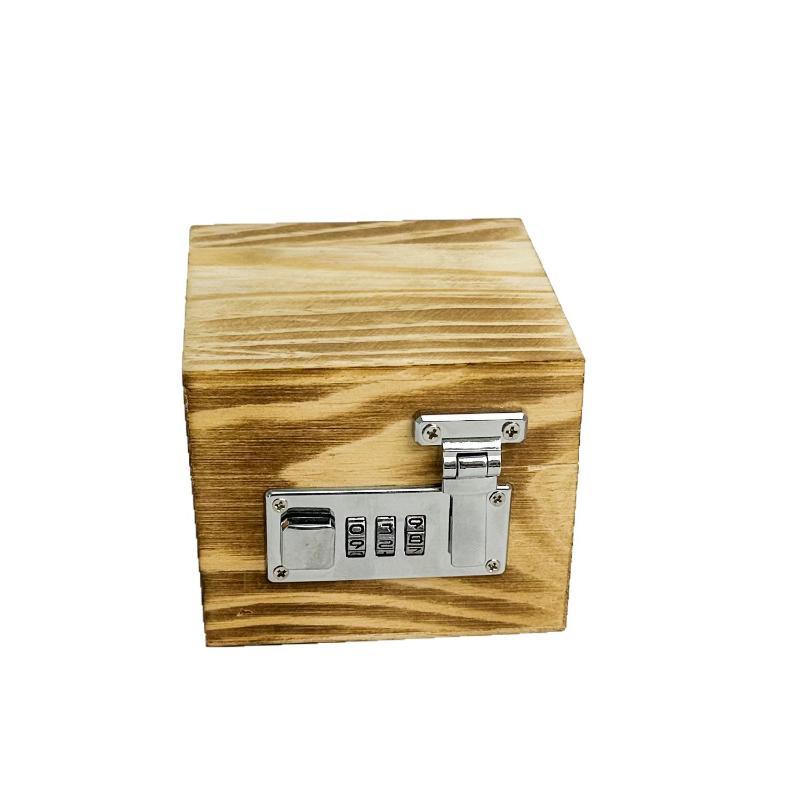 Key Safe Box Cash Box Bank With Secure Lock Pine Wood Jewelry Treasure Chest Unpainted Wood Small Wooden Box