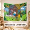 Custom Name Text Tapestry,Adventure Time Cartoon Boho Wall Hanging, Decorative Backdrop Tapestry For Room