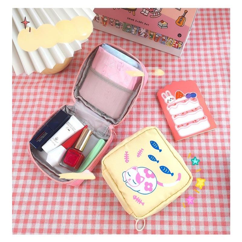 Sanitary Cotton Bag, Menstrual Pad Storage Bag, Korean Version, Instagram Style, Cute, Cartoon, Girl, Large Capacity, Caring Storage Bag