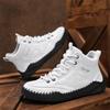 Scarpe da Uomo Taglie Forti Cucitura a Mano Stivali da Uomo in Pelle Pelle Scamosciata Scarpe Casual in Pelle Stivaletti da Uomo