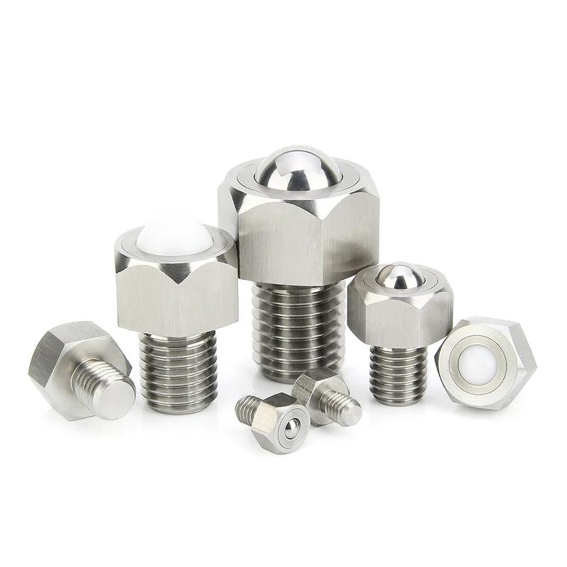 1pc Stainless Steel/POM Main Ball Conveyor Rollers Threaded Ball Rotated Freely Ball Transfer Units Hexagon Cap Ball Plunger