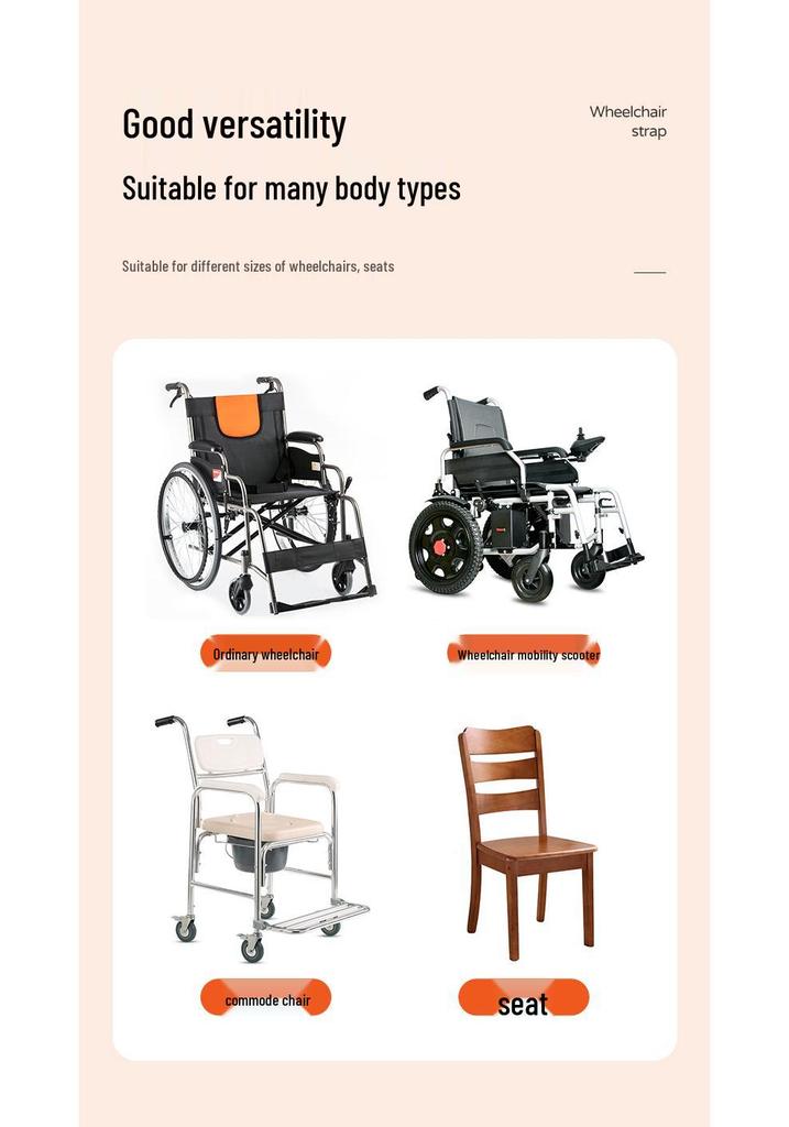 Portable Restraint Strap for Frail or Unconscious Elderly in Wheelchairs
