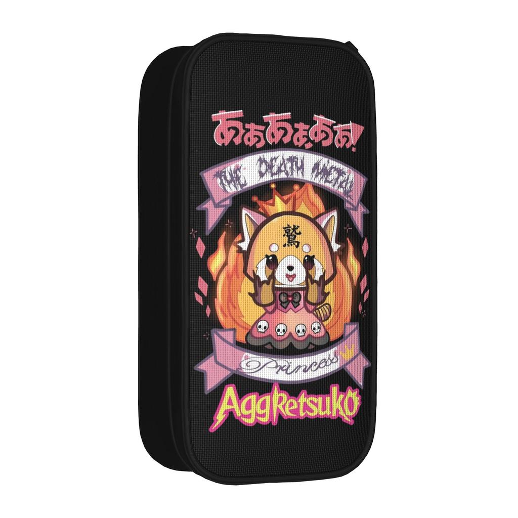 Death Metal Karaoke Kala Pencil Case Cute Aggretsuko Aggressive Retsuko Bags Student School Supplies Cosmetic Pencilcases