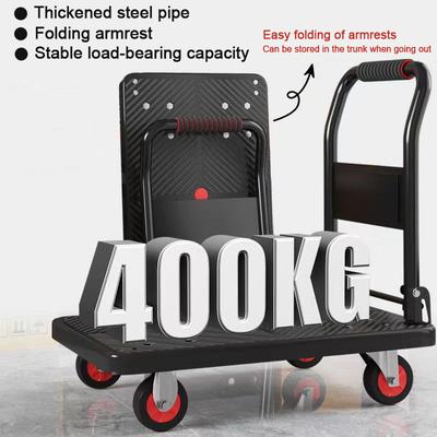 Foldable Platform Trolley Cart Universal Use Heavy Duty Shopping Flatbed  Handcart Warehouse Handling Tools