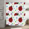 Bright Ladybug Shower Curtain 3D Printed Fabric Waterproof Bathroom Decor with Floral Print