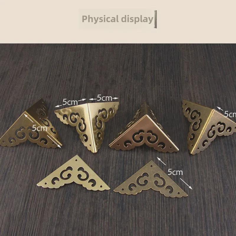 Chengyu 5cm Antique Chinese Brass Corner Protectors for Wooden Boxes