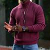 Men's Color Turtleneck Sweater Casual Knit Base Layer Pullover for Everyday Wear