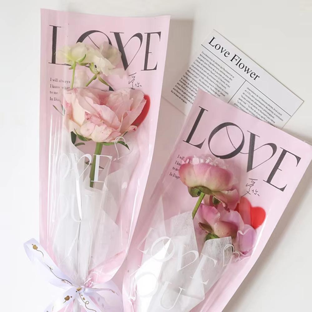 Transparent Rose Packaging Bags Waterproof Flower Wrapping Paper Gifts Bouquet Plastic Bag