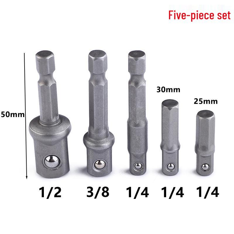 1/4" Hex Shank Socket Wrench Adapter: Hex to Square Steel Ball Joint Adapter (1/4, 3/8, 1/2)