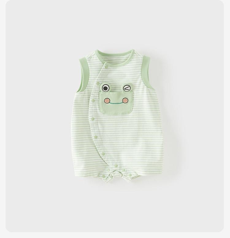 Davy Bella Baby Boys' Climbing Clothes Summer Clothes New Newborn Ha Yi Baby Sleeveless Thin Jumpsuit